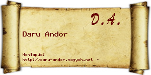 Daru Andor névjegykártya